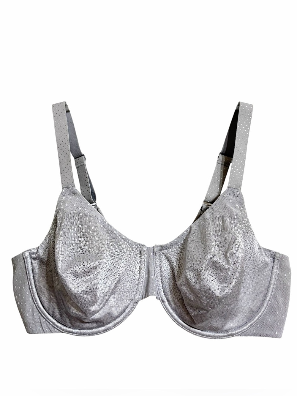 Wacoal Back Appeal Underwire Bra Womens 40D Gray Lightly Lined Lace Breathable